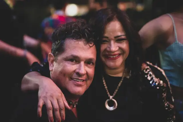 Mayte Montero and Carlos Vives together in 2022.